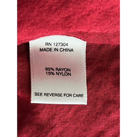 John Mark Shirt Women XL Button Tunic Wire Collar Red Artsy Lagenlook‎ Oversized - Picture 5 of 6